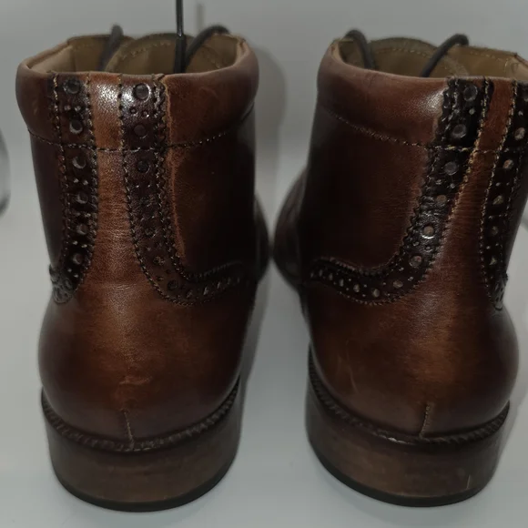 Cole Haan Men's Brown Leather Chukka Wingtip Boots 8 8.5 - Picture 3 of 7